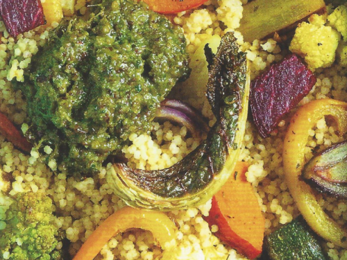 Hirsesalat mit Ofengemüse und Pesto - Resteküche-Rezept